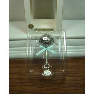 HALLMARK ORNAMENT--METAL BABY'S 1ST CHRISTMAS RATTLE--2022